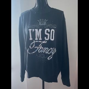 Juicy Couture I’m So Fancy Black Sweatshirt Size XL